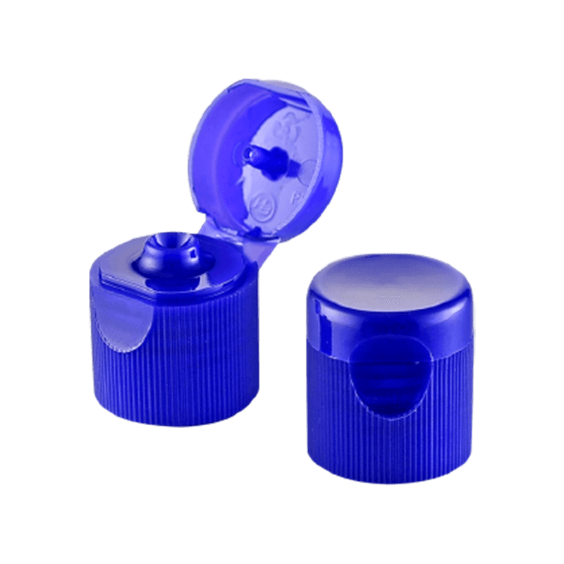 Mørkeblå plast flip top cap for biomedisin
